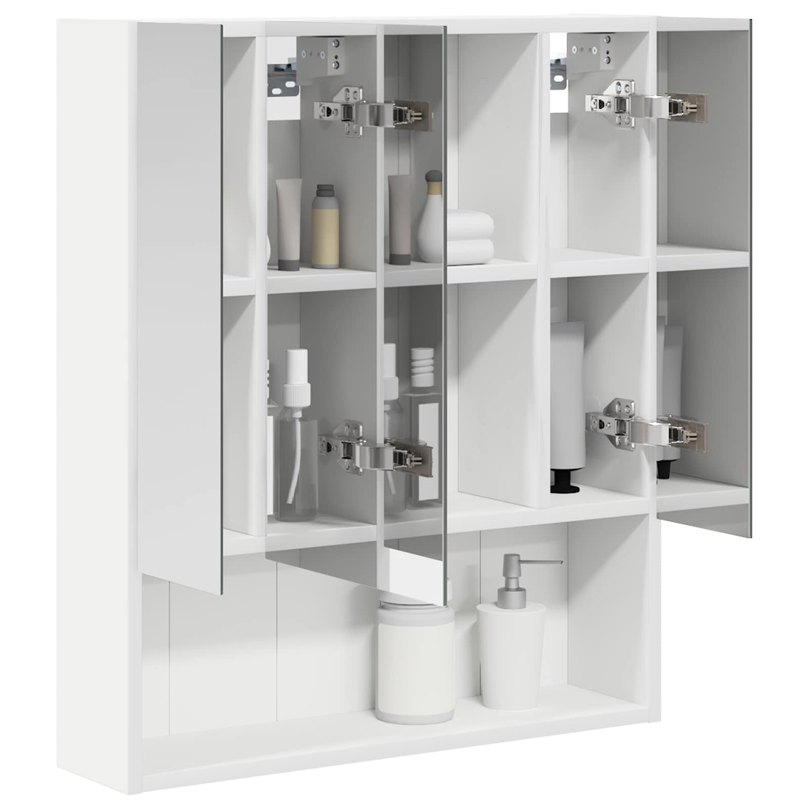 vidaXL Badkamer spiegelkast Wit 60 x 14.5 x 70 cm Bewerkt hout