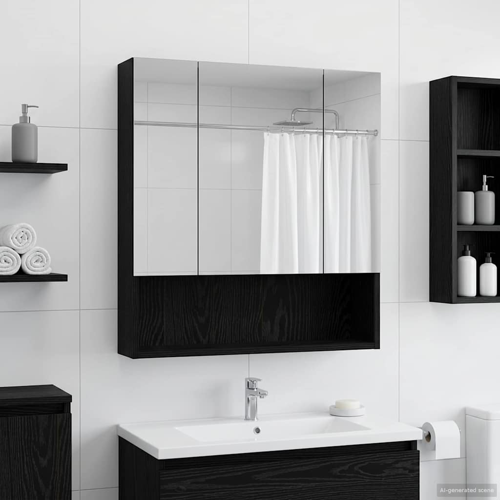 vidaXL Badkamer spiegelkast Wit 60 x 14.5 x 70 cm Bewerkt hout