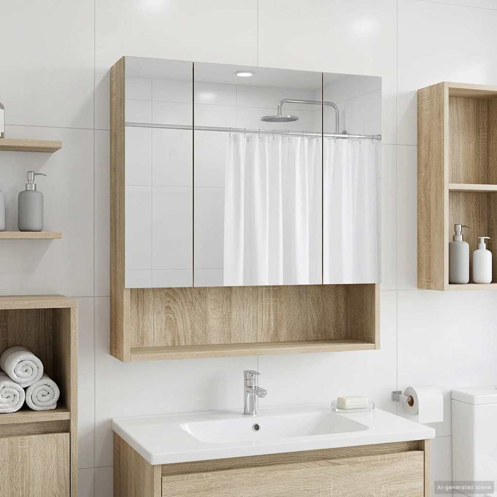 vidaXL Badkamer spiegelkast Wit 60 x 14.5 x 70 cm Bewerkt hout