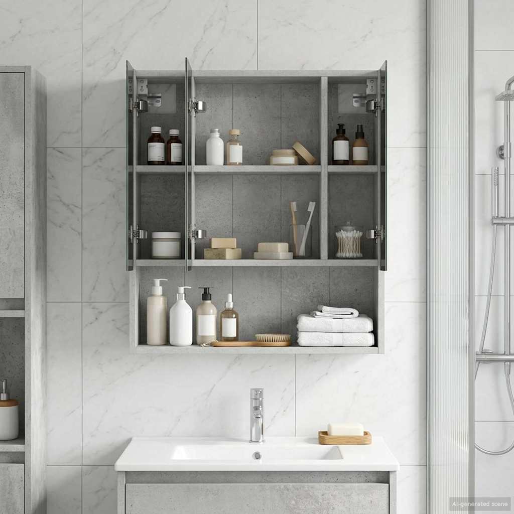 vidaXL Badkamer spiegelkast Wit 60 x 14.5 x 70 cm Bewerkt hout