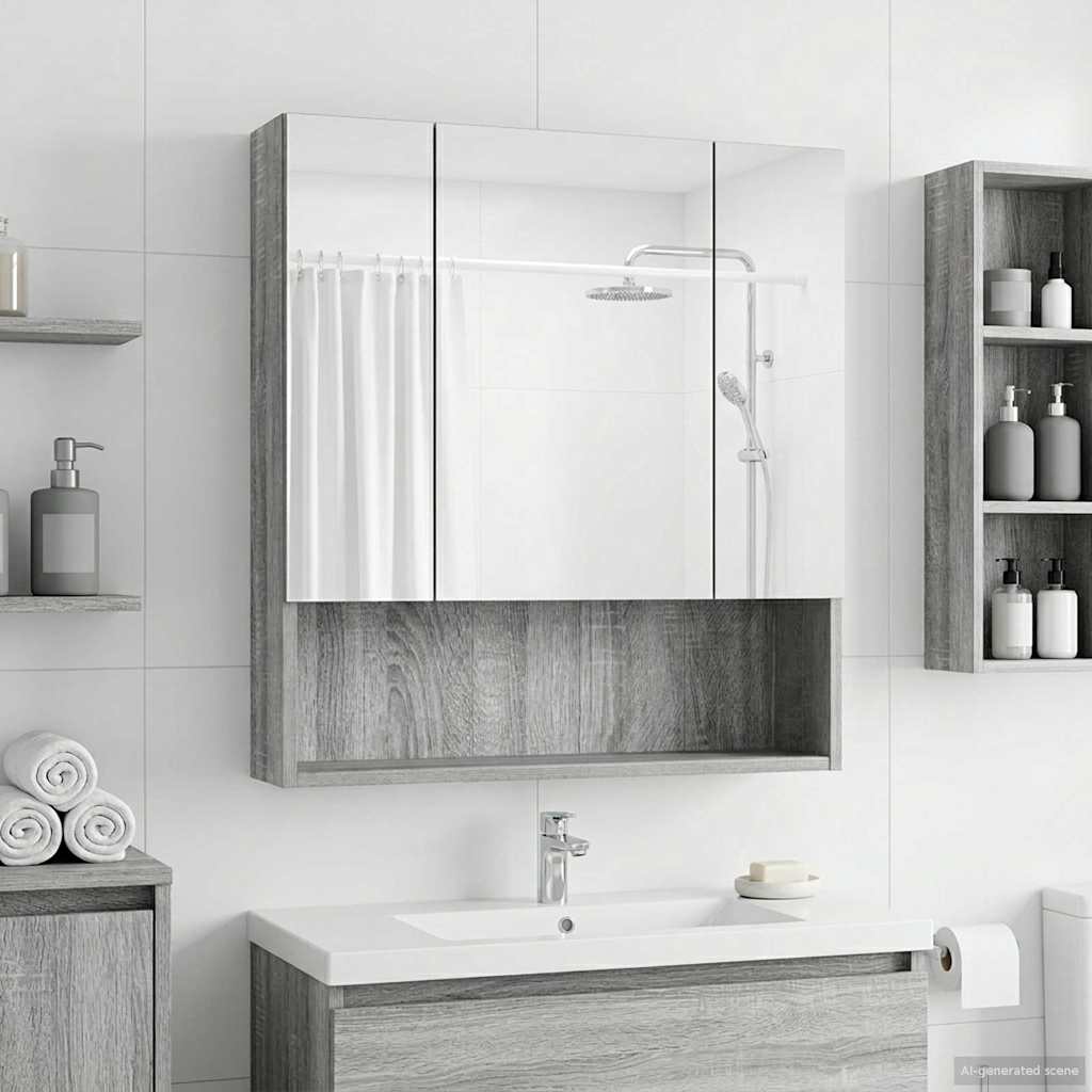 vidaXL Badkamer spiegelkast Wit 60 x 14.5 x 70 cm Bewerkt hout