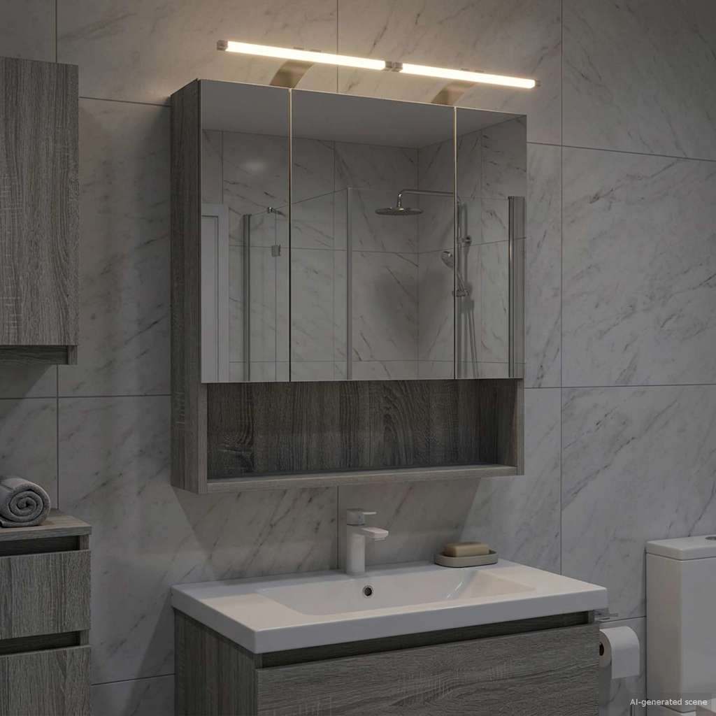 vidaXL Badkamer spiegelkast Wit 60 x 14.5 x 70 cm Bewerkt hout