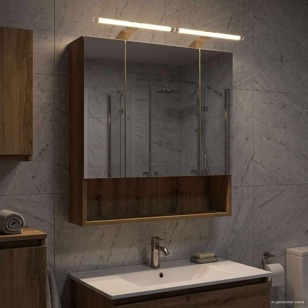 vidaXL Badkamer spiegelkast Wit 60 x 14.5 x 70 cm Bewerkt hout