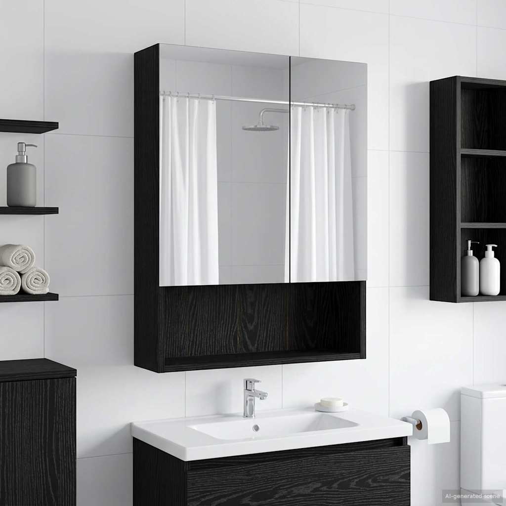 vidaXL Badkamer spiegelkast Wit 60 x 14.5 x 70 cm Bewerkt hout