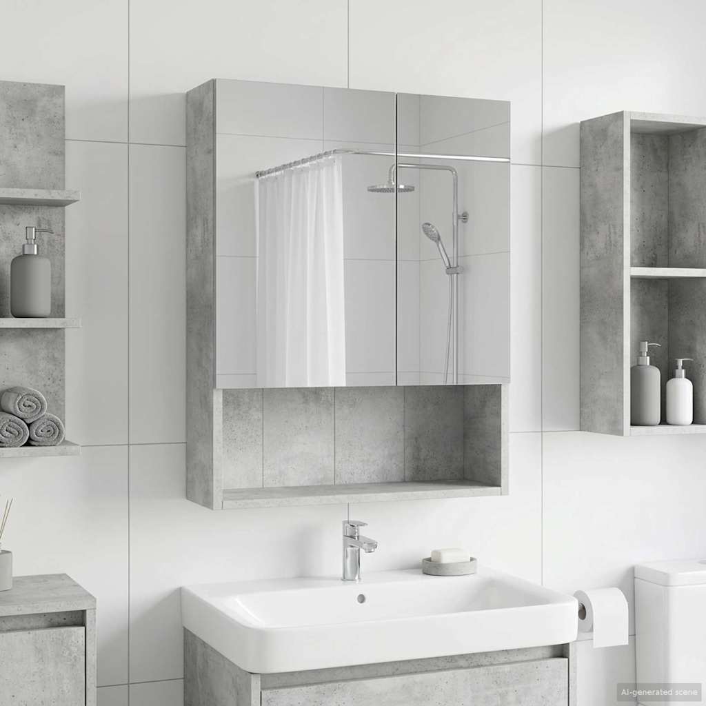 vidaXL Badkamer spiegelkast Wit 60 x 14.5 x 70 cm Bewerkt hout
