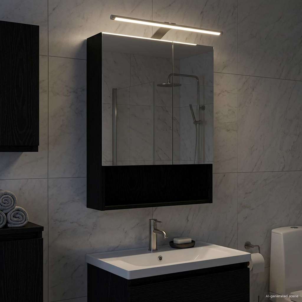vidaXL Badkamer spiegelkast Wit 60 x 14.5 x 70 cm Bewerkt hout