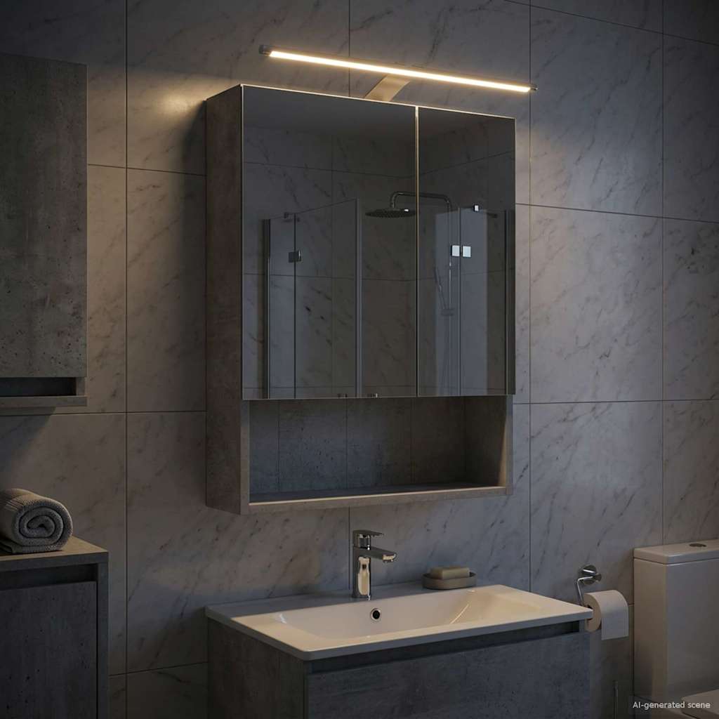 vidaXL Badkamer spiegelkast Wit 60 x 14.5 x 70 cm Bewerkt hout