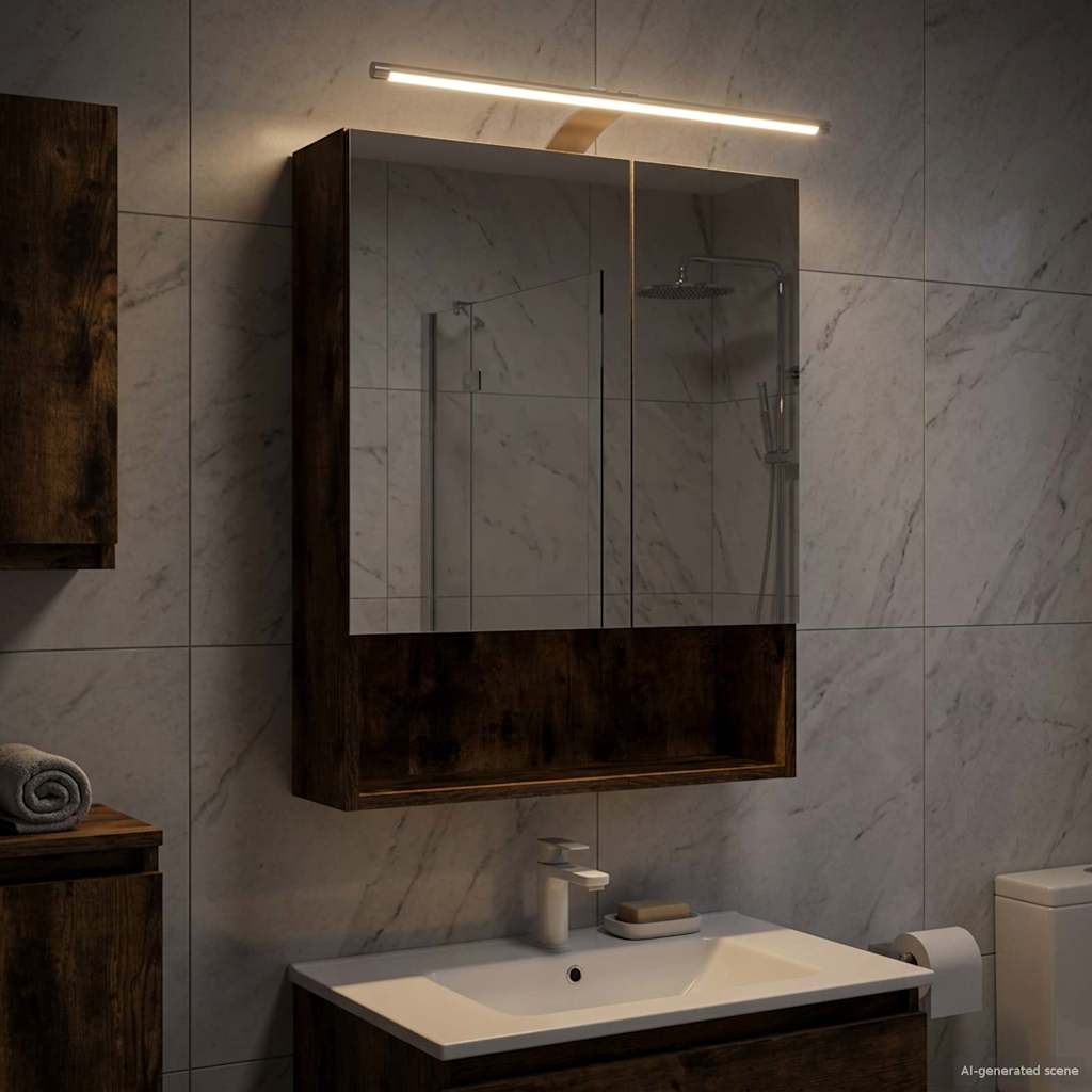 vidaXL Badkamer spiegelkast Wit 60 x 14.5 x 70 cm Bewerkt hout