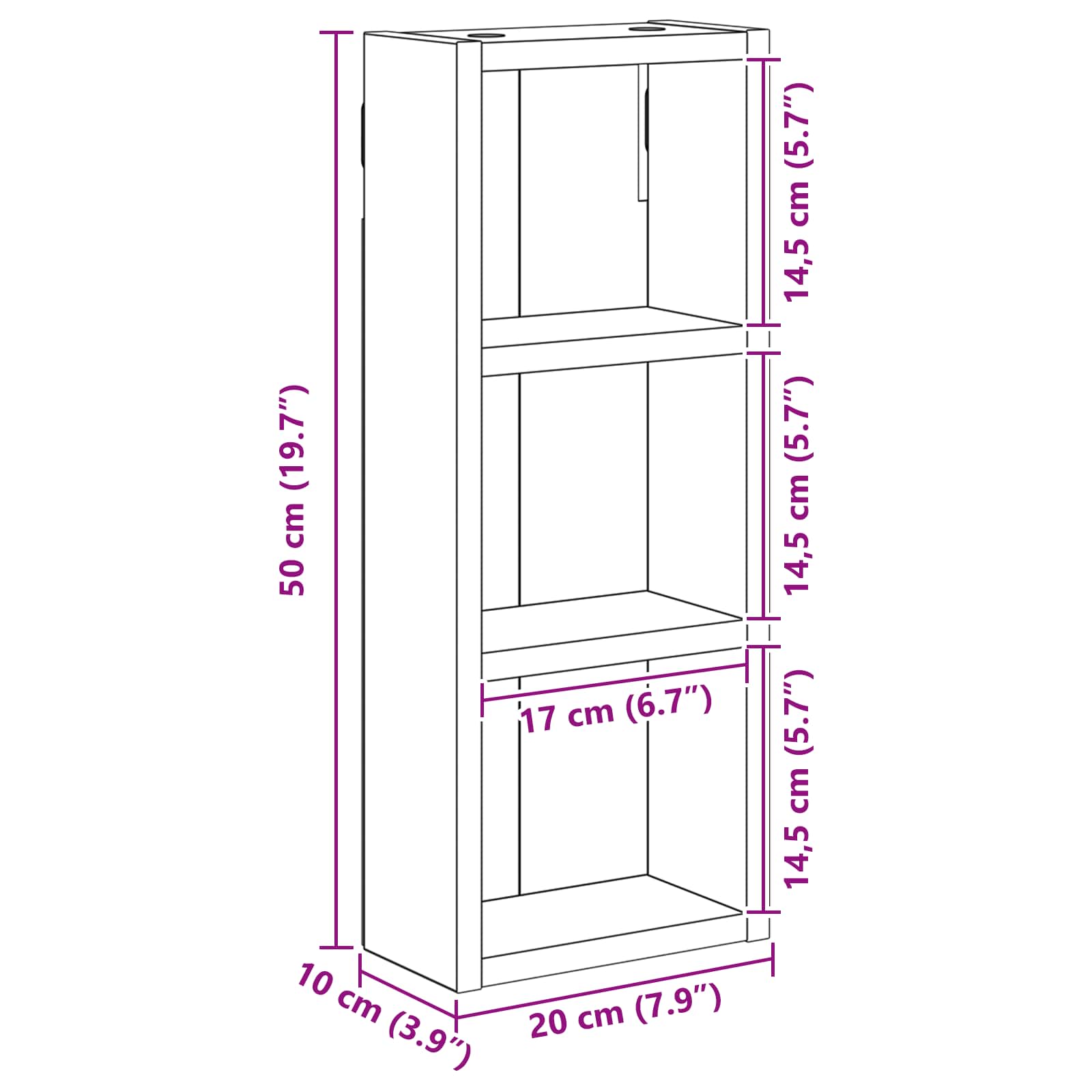 vidaXL Badkamer wandkast Wit 40 x 16 x 62,5 cm Geconstrueerd hout