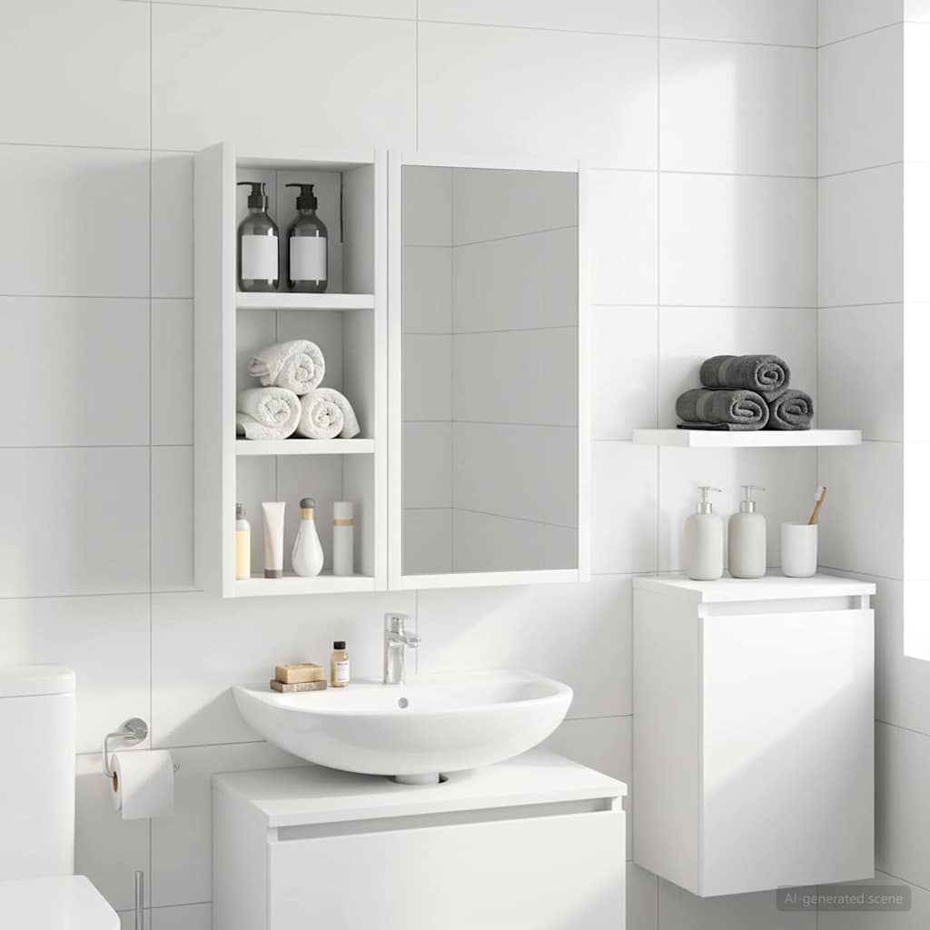vidaXL Badkamer wandkast Wit 40 x 16 x 62,5 cm Geconstrueerd hout