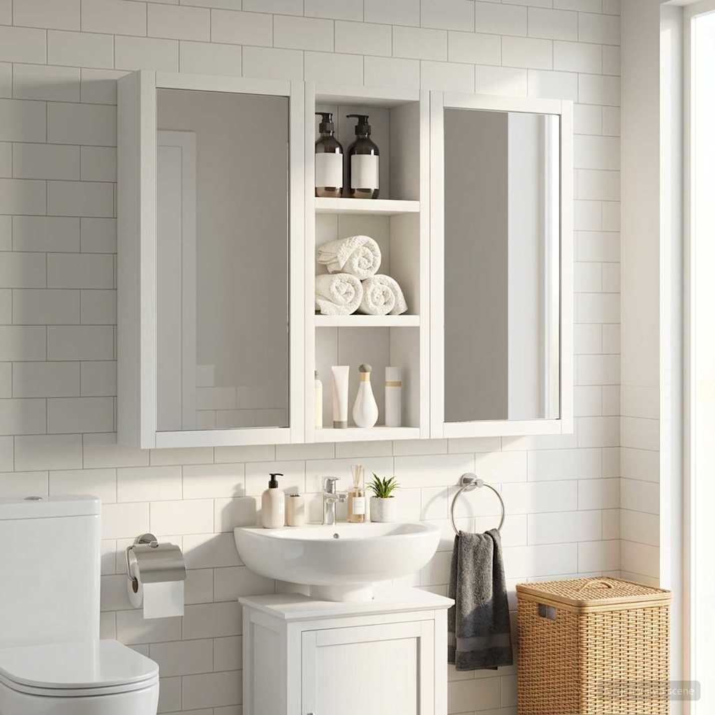 vidaXL Badkamer wandkast Wit 40 x 16 x 62,5 cm Geconstrueerd hout