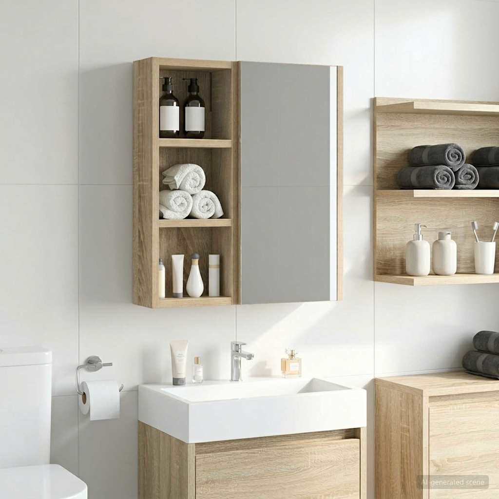 vidaXL Badkamer wandkast Wit 40 x 16 x 62,5 cm Geconstrueerd hout