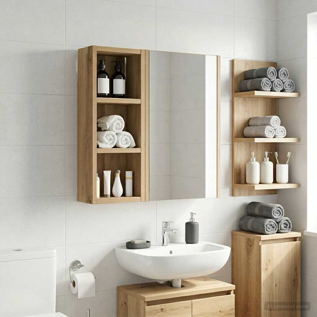 vidaXL Badkamer wandkast Wit 40 x 16 x 62,5 cm Geconstrueerd hout