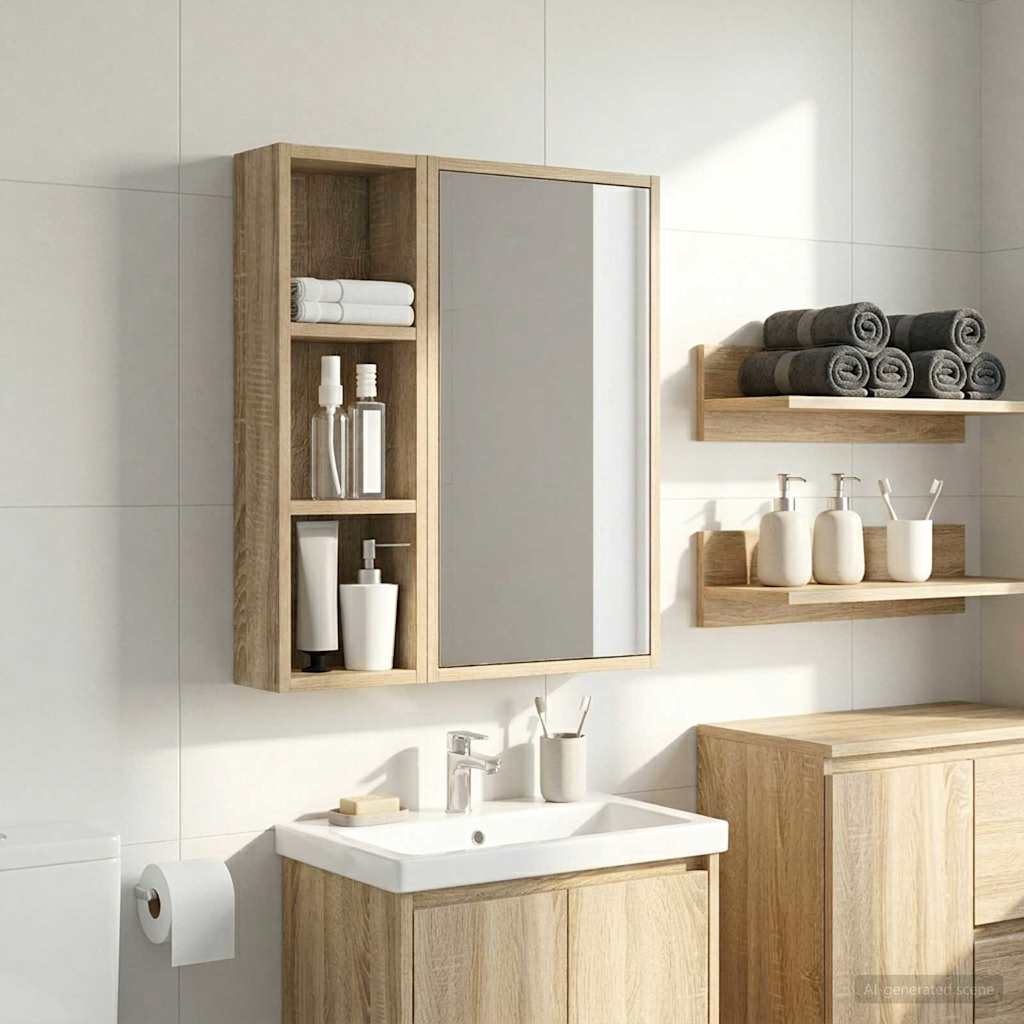 vidaXL Badkamer wandkast Wit 40 x 16 x 62,5 cm Geconstrueerd hout