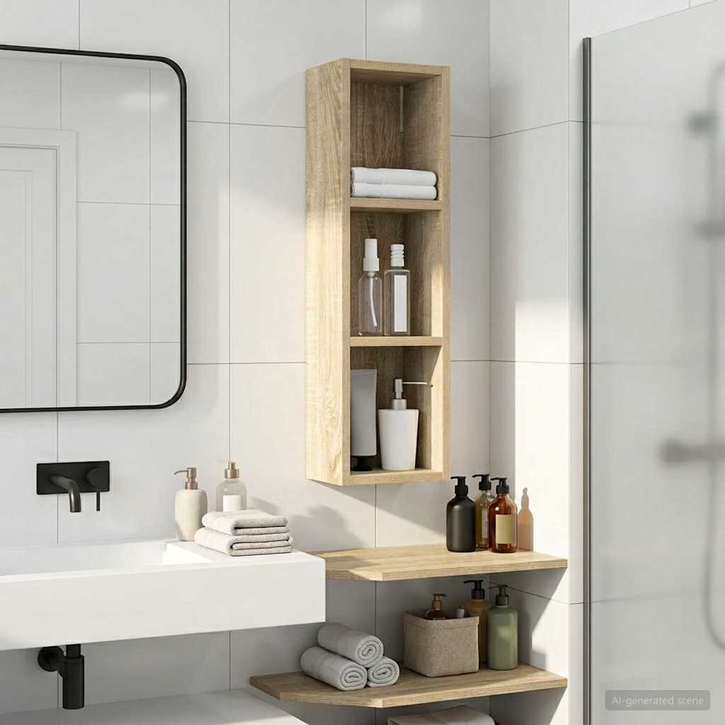 vidaXL Badkamer wandkast Wit 40 x 16 x 62,5 cm Geconstrueerd hout