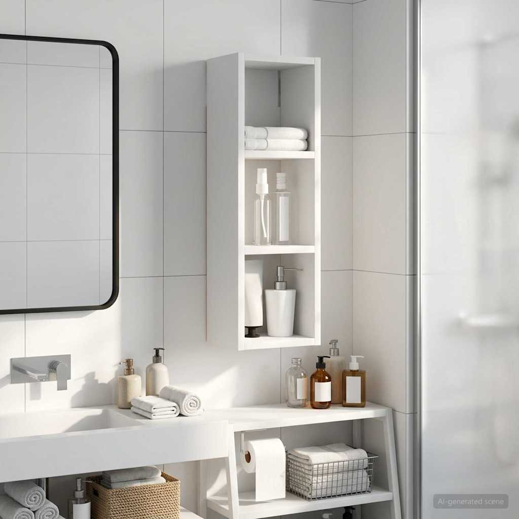 vidaXL Badkamer wandkast Wit 40 x 16 x 62,5 cm Geconstrueerd hout