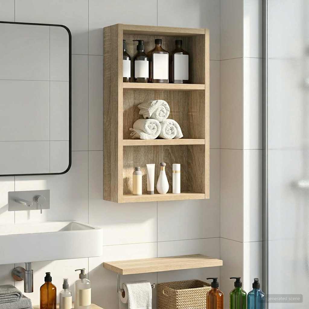 vidaXL Badkamer wandkast Wit 40 x 16 x 62,5 cm Geconstrueerd hout