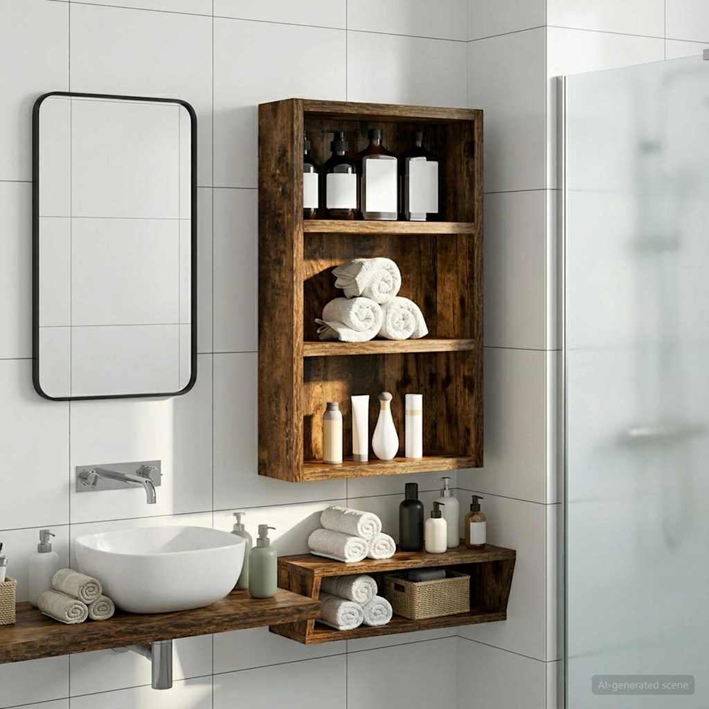 vidaXL Badkamer wandkast Wit 40 x 16 x 62,5 cm Geconstrueerd hout