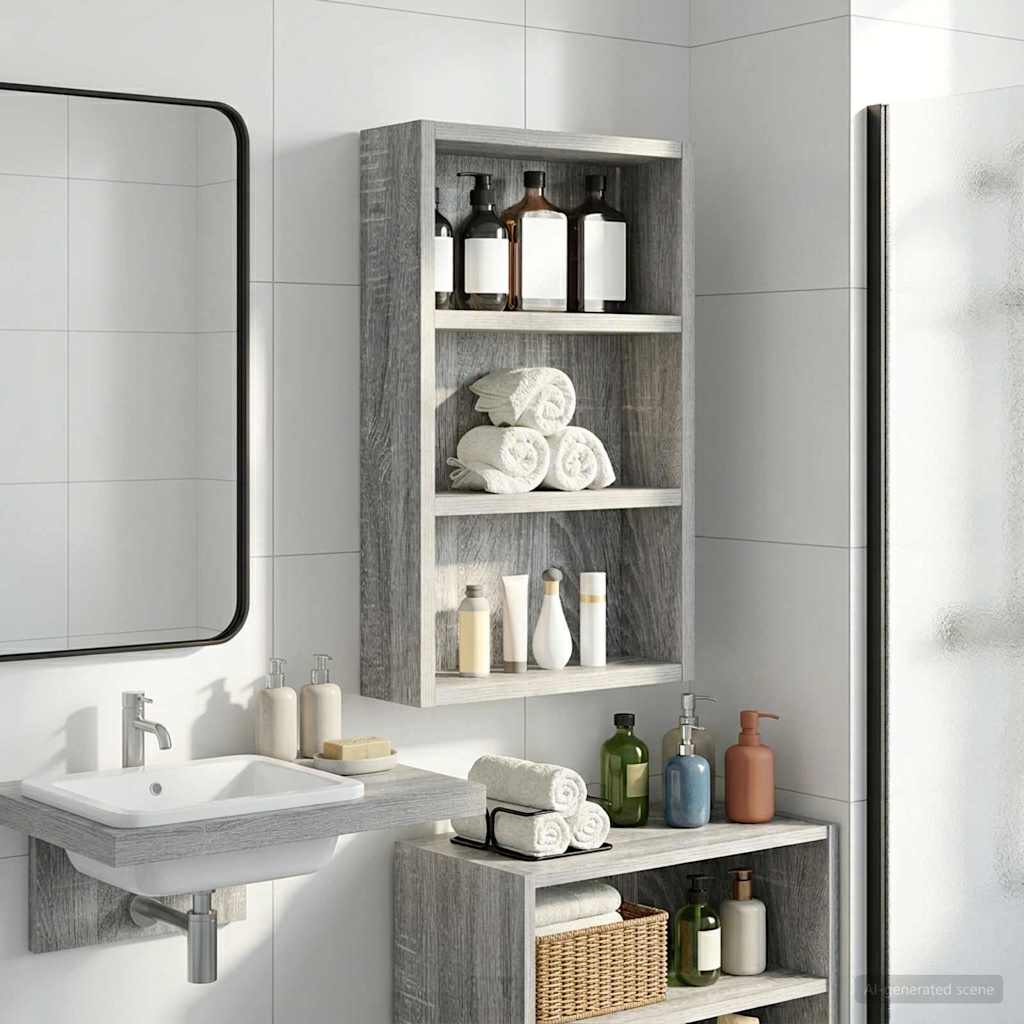 vidaXL Badkamer wandkast Wit 40 x 16 x 62,5 cm Geconstrueerd hout
