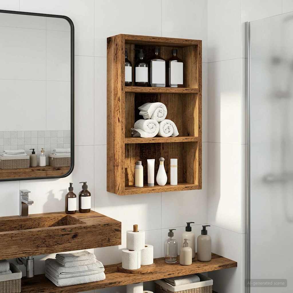 vidaXL Badkamer wandkast Wit 40 x 16 x 62,5 cm Geconstrueerd hout