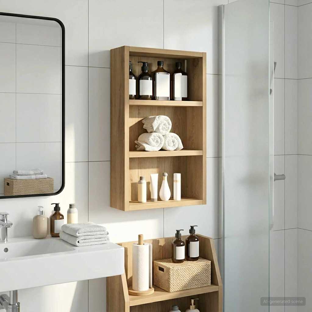 vidaXL Badkamer wandkast Wit 40 x 16 x 62,5 cm Geconstrueerd hout