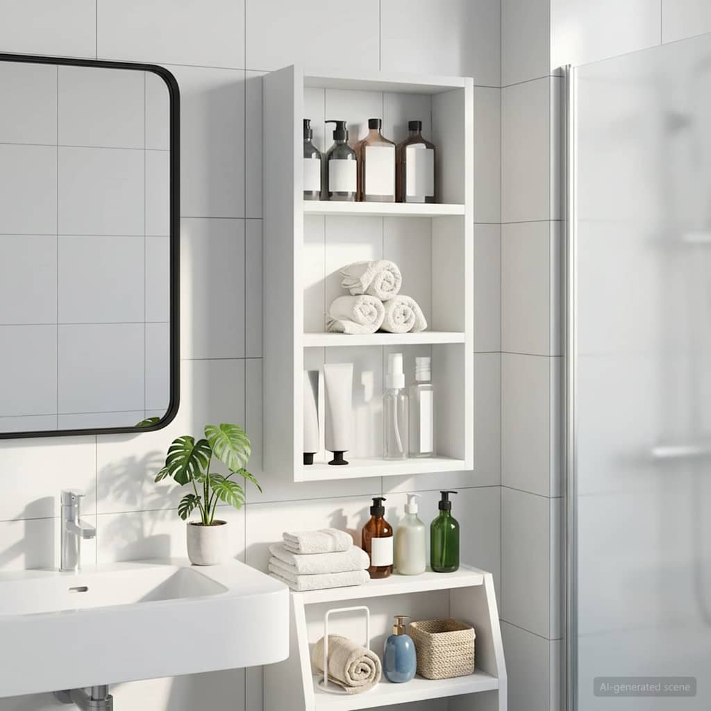vidaXL Badkamer wandkast Wit 40 x 16 x 62,5 cm Geconstrueerd hout