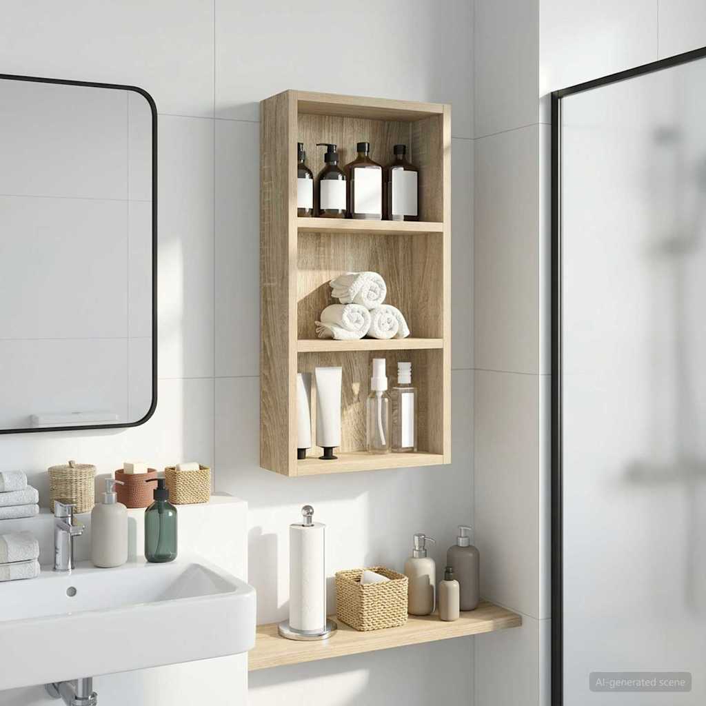 vidaXL Badkamer wandkast Wit 40 x 16 x 62,5 cm Geconstrueerd hout