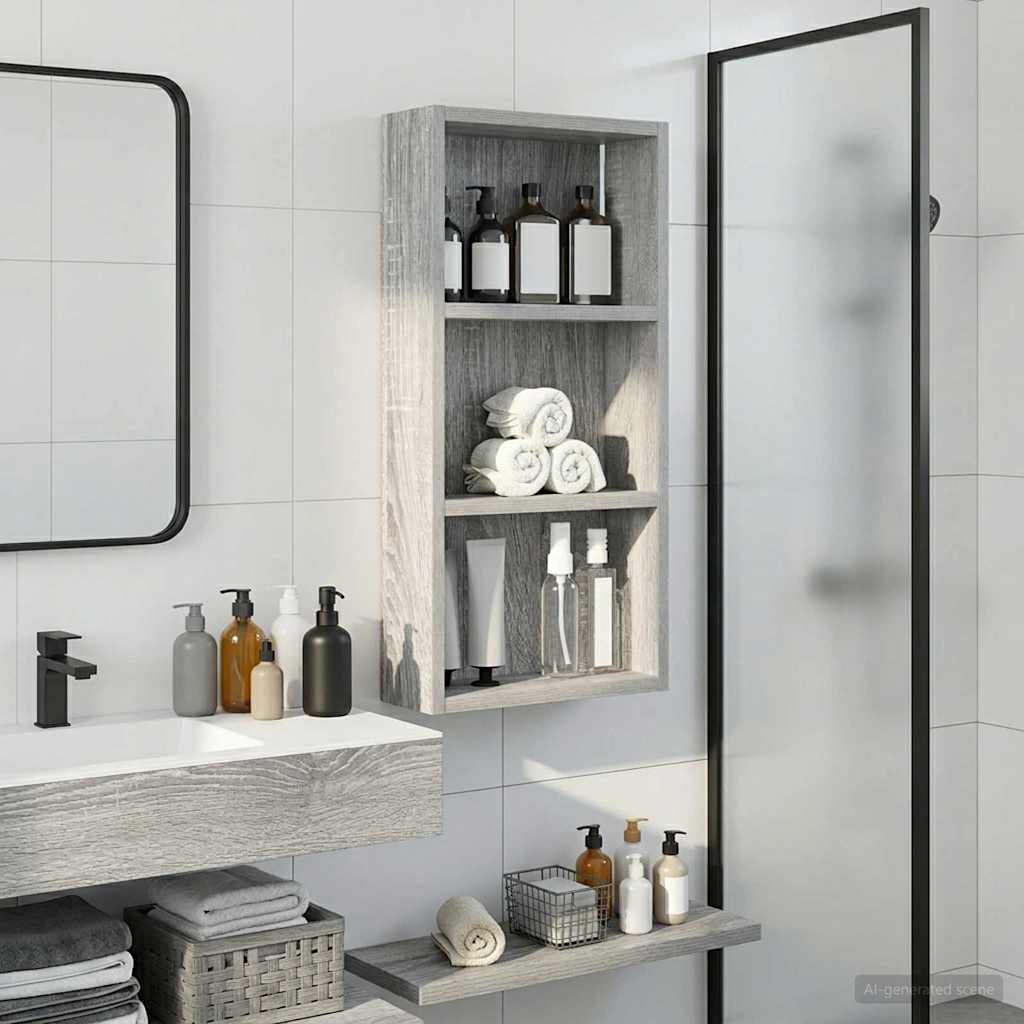 vidaXL Badkamer wandkast Wit 40 x 16 x 62,5 cm Geconstrueerd hout