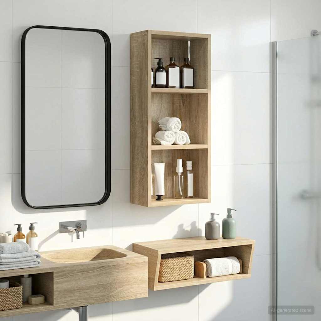 vidaXL Badkamer wandkast Wit 40 x 16 x 62,5 cm Geconstrueerd hout