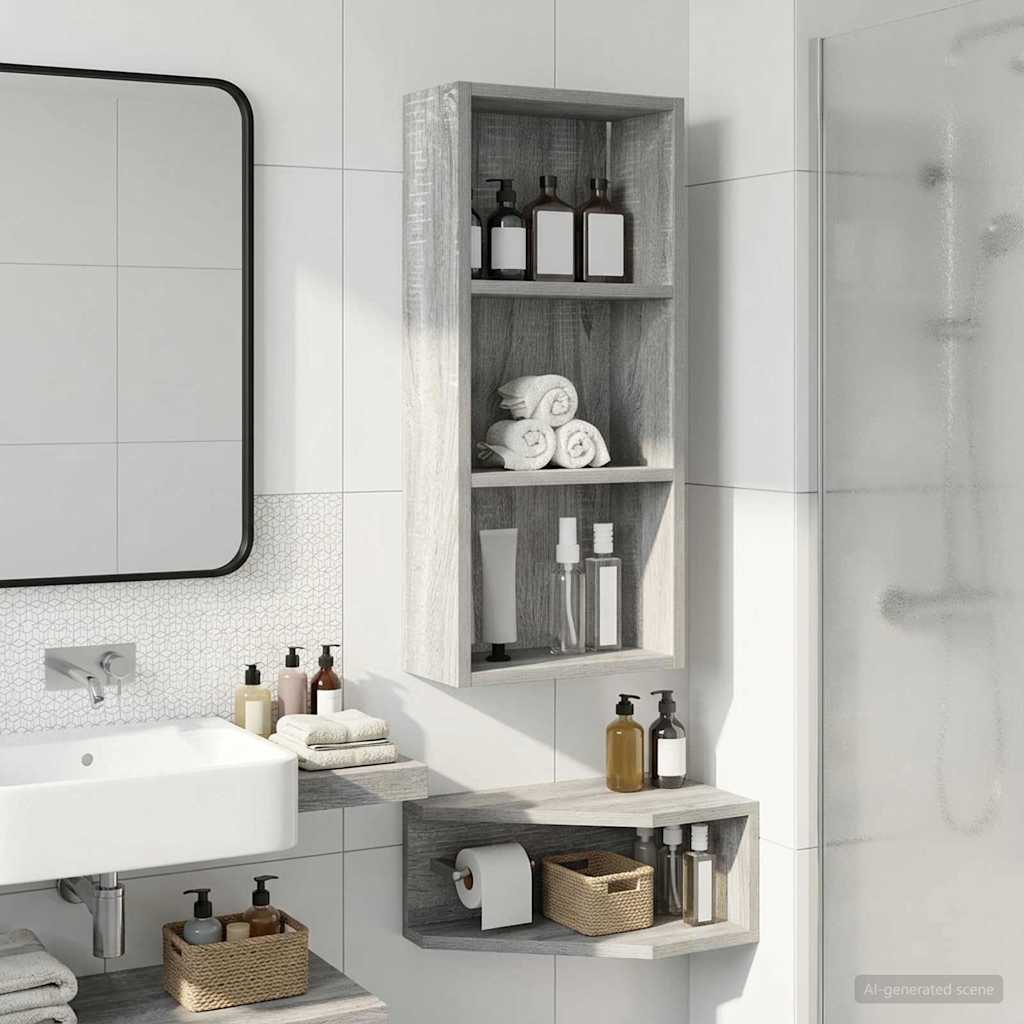 vidaXL Badkamer wandkast Wit 40 x 16 x 62,5 cm Geconstrueerd hout