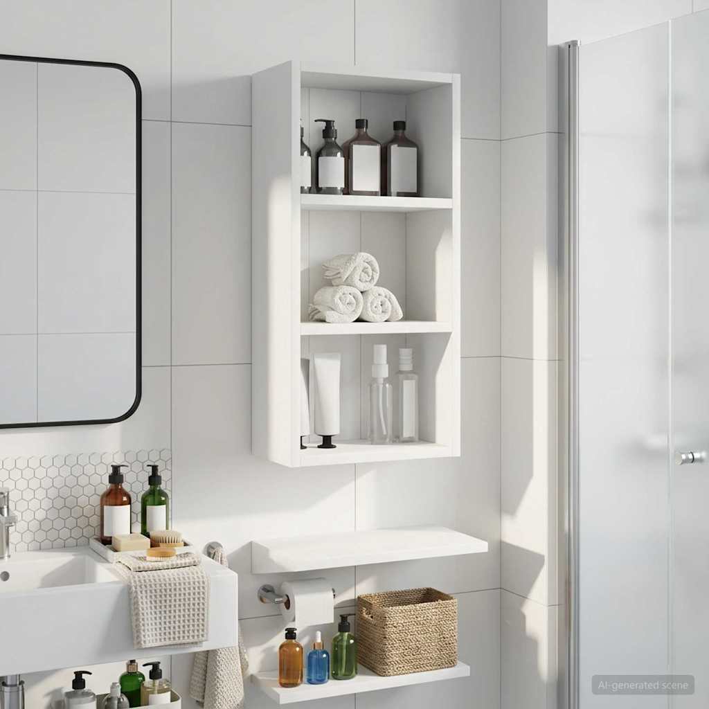 vidaXL Badkamer wandkast Wit 40 x 16 x 62,5 cm Geconstrueerd hout