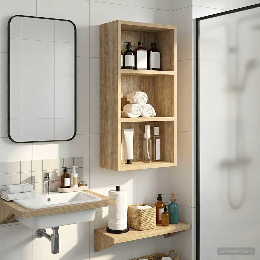 vidaXL Badkamer wandkast Wit 40 x 16 x 62,5 cm Geconstrueerd hout