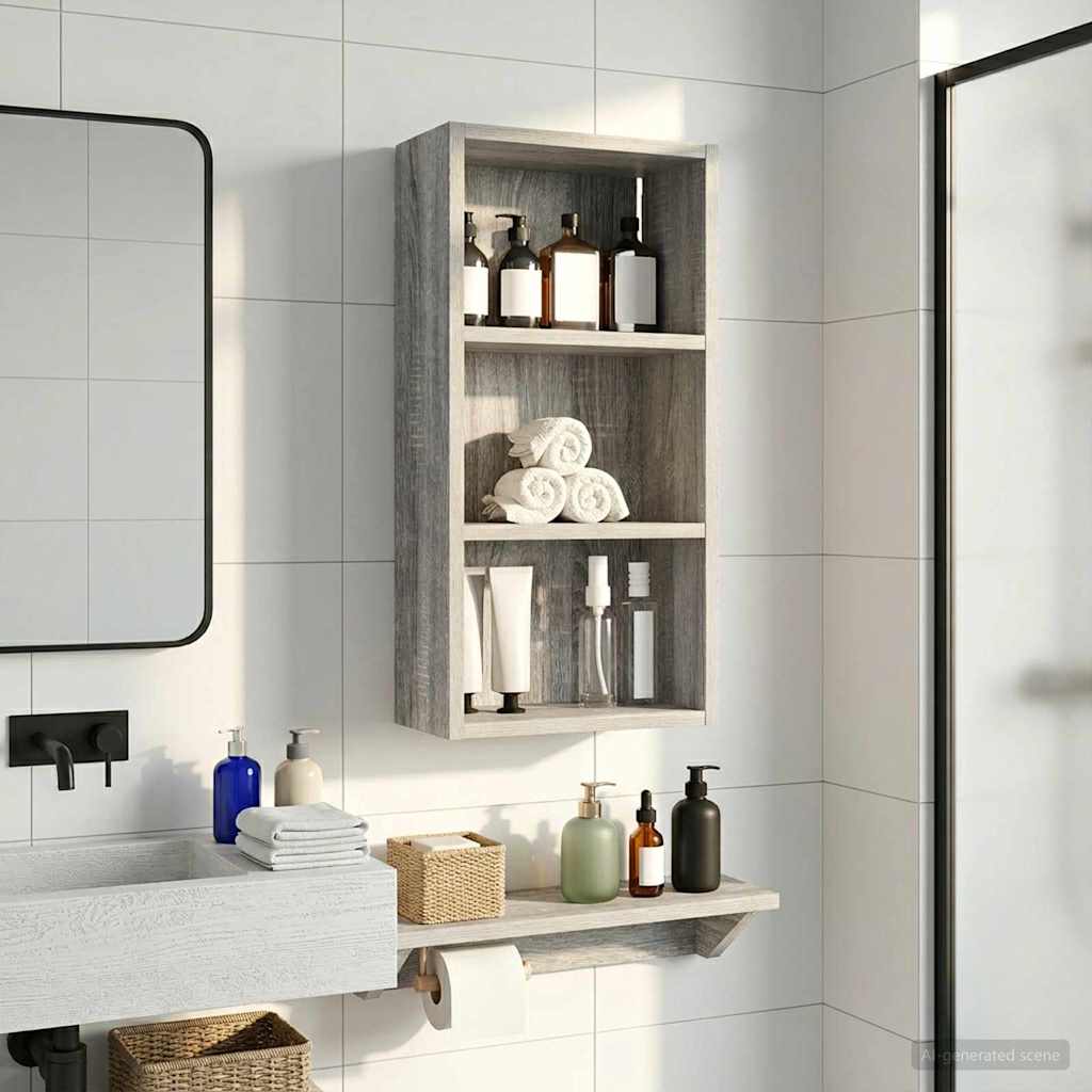 vidaXL Badkamer wandkast Wit 40 x 16 x 62,5 cm Geconstrueerd hout