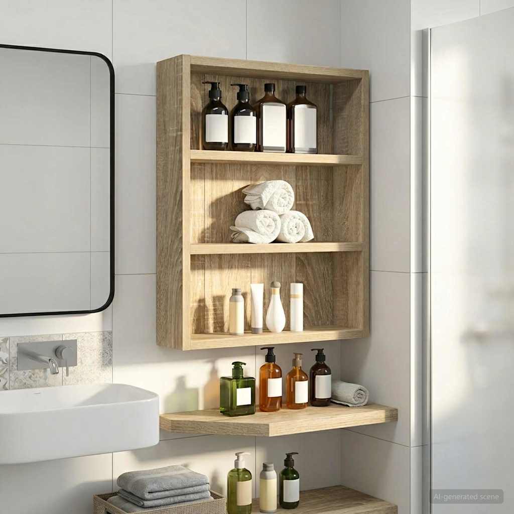 vidaXL Badkamer wandkast Wit 40 x 16 x 62,5 cm Geconstrueerd hout
