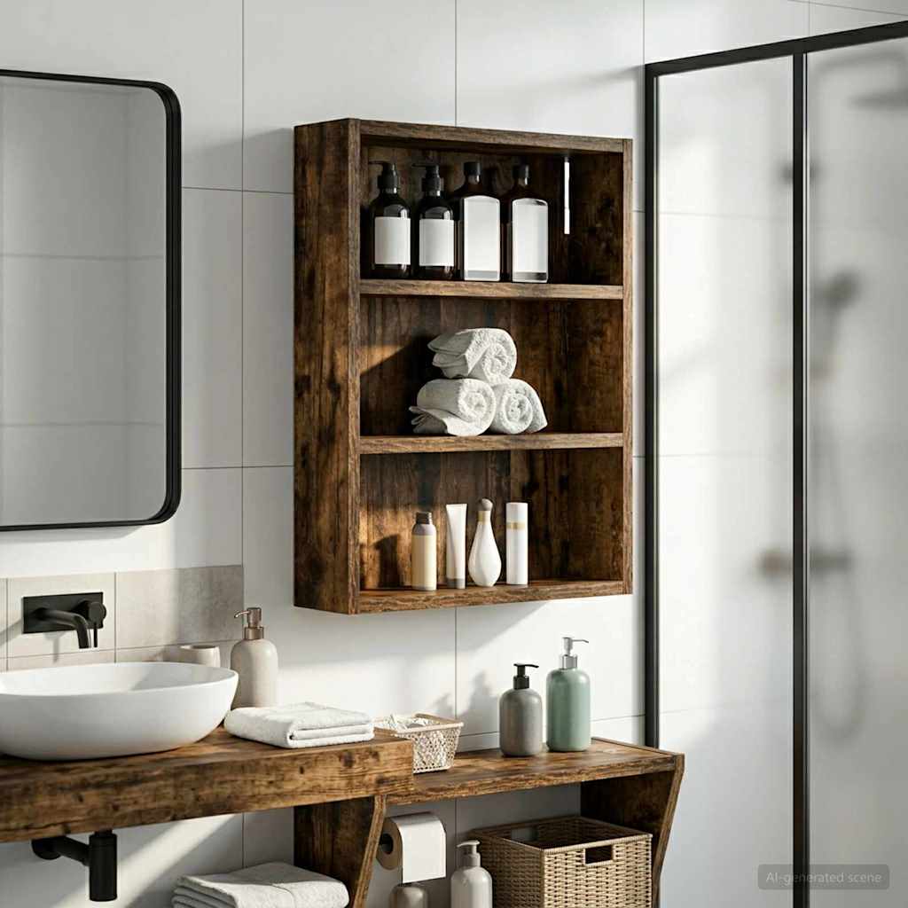vidaXL Badkamer wandkast Wit 40 x 16 x 62,5 cm Geconstrueerd hout