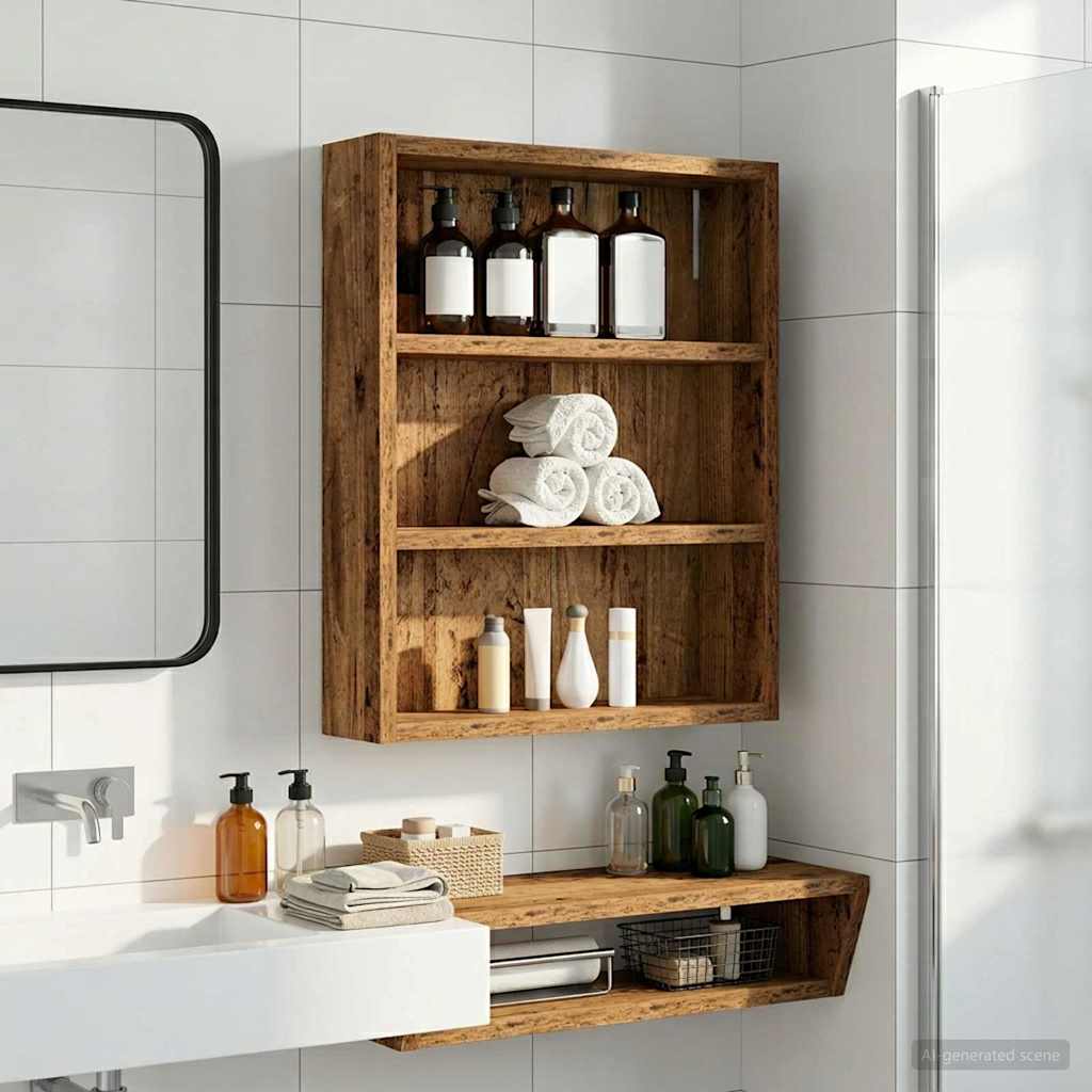 vidaXL Badkamer wandkast Wit 40 x 16 x 62,5 cm Geconstrueerd hout