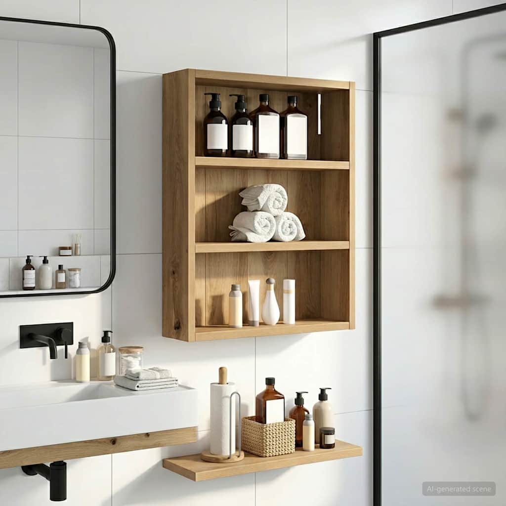 vidaXL Badkamer wandkast Wit 40 x 16 x 62,5 cm Geconstrueerd hout