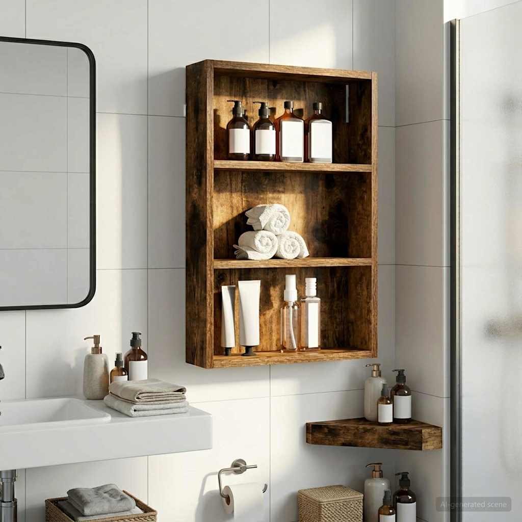 vidaXL Badkamer wandkast Wit 40 x 16 x 62,5 cm Geconstrueerd hout