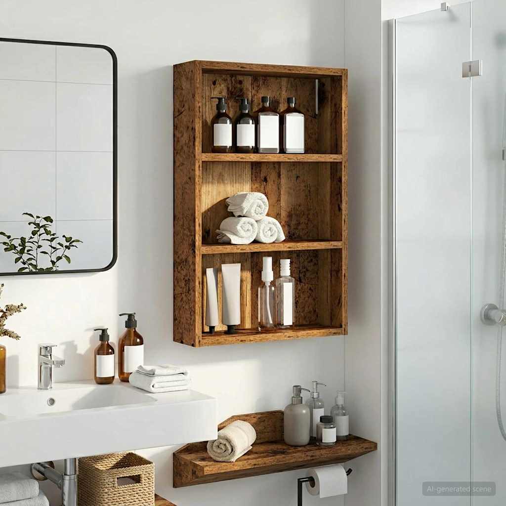 vidaXL Badkamer wandkast Wit 40 x 16 x 62,5 cm Geconstrueerd hout