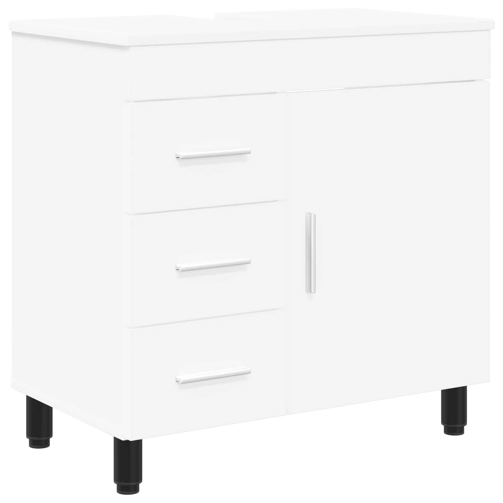 vidaXL Badkamermeubel met Wasbak met lade Zwart 60 x 35 x 60 cm
