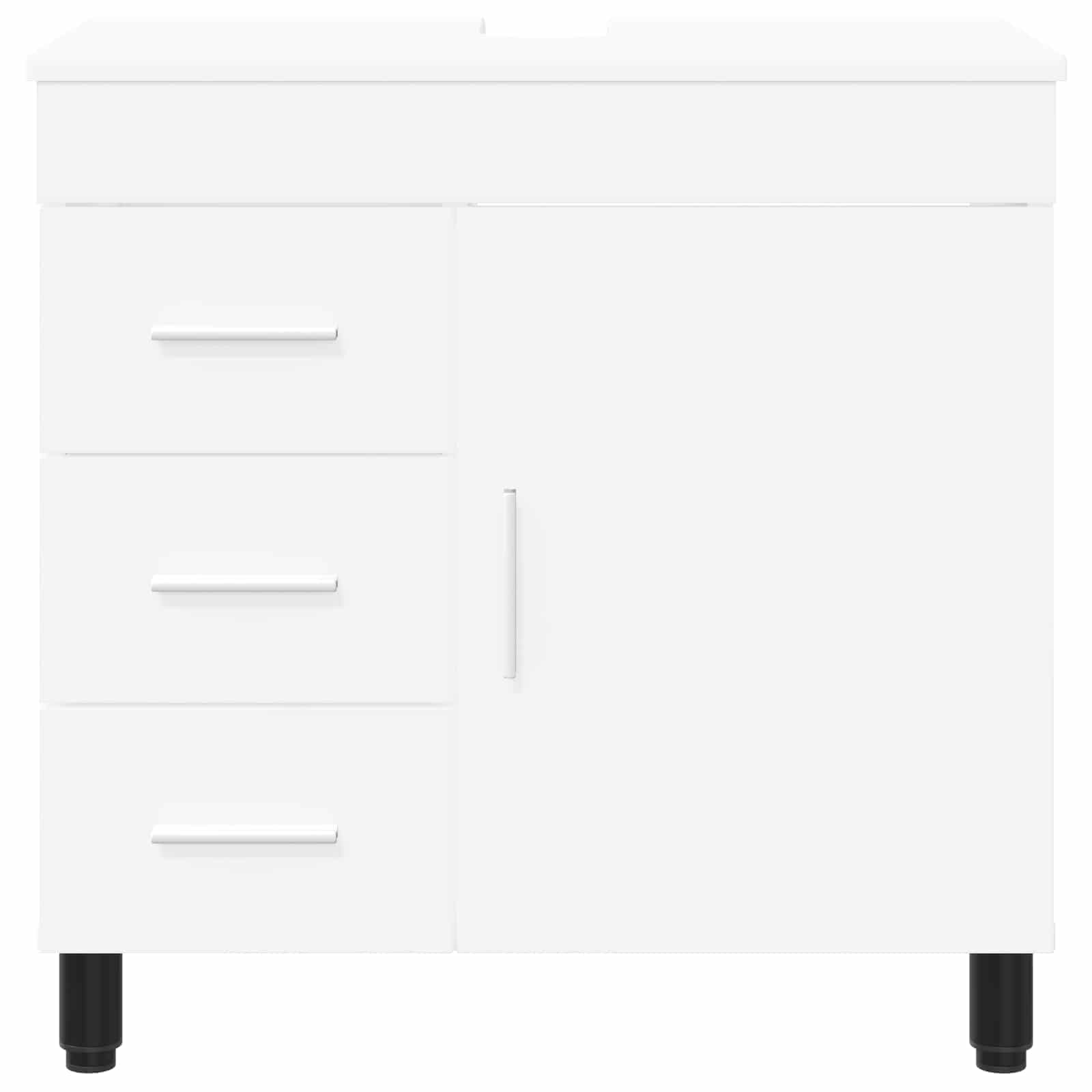 vidaXL Badkamermeubel met Wasbak met lade Zwart 60 x 35 x 60 cm