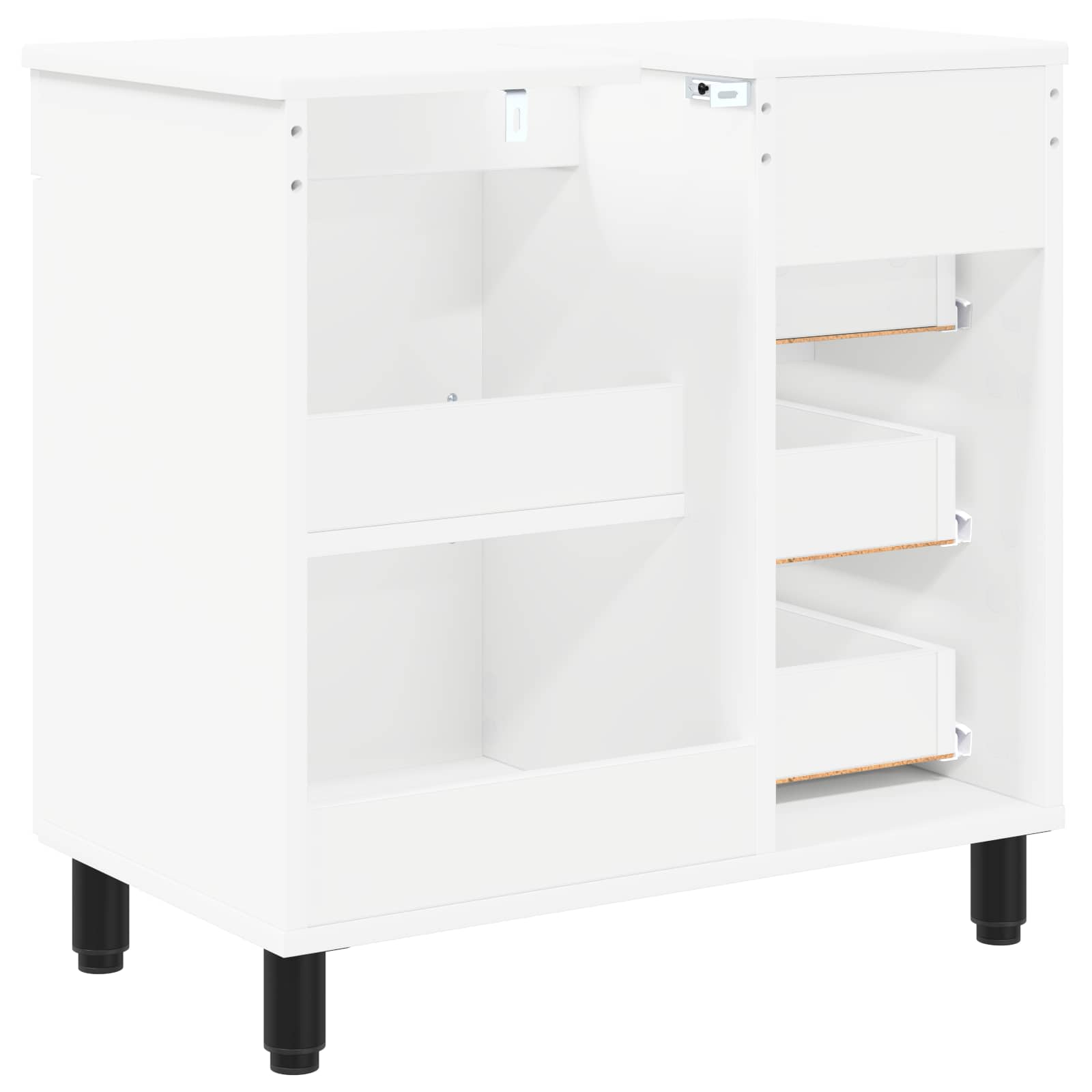 vidaXL Badkamermeubel met Wasbak met lade Zwart 60 x 35 x 60 cm