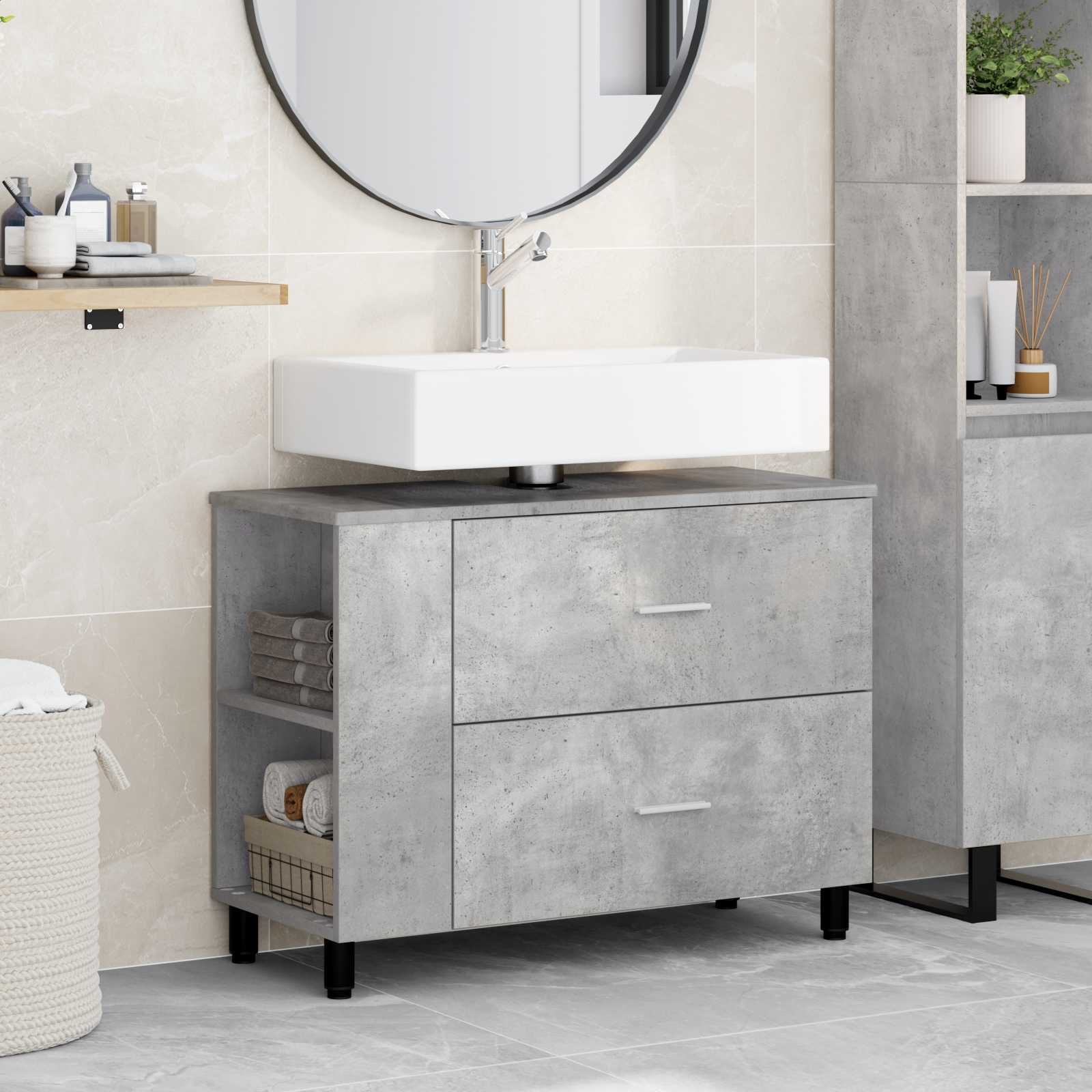 vidaXL Opbergkast onder de wastafel Sonoma eiken 80 x 35 x 60 cm