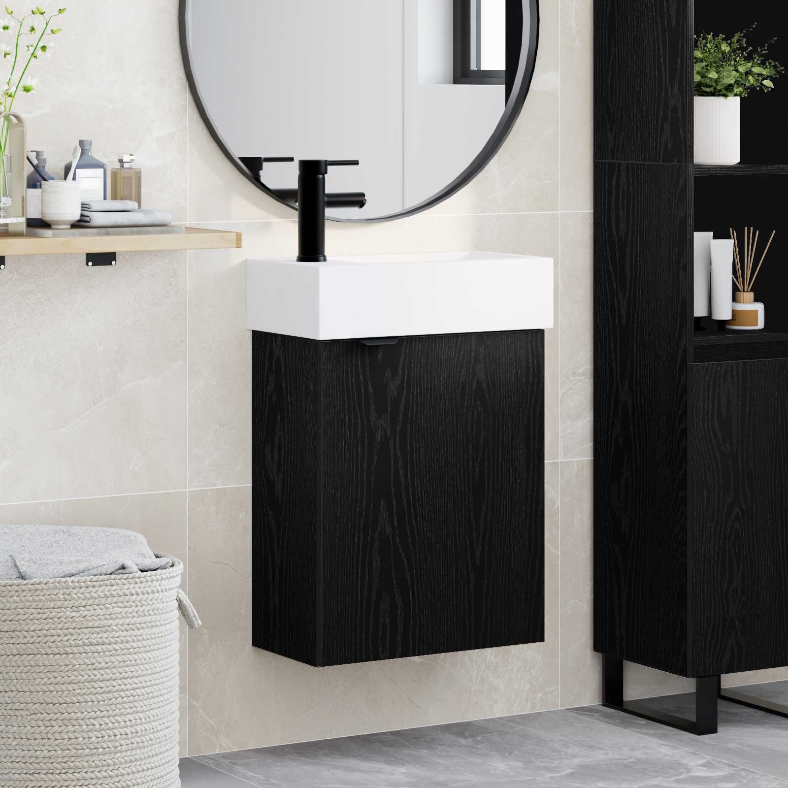 vidaXL Badkamerkast met opslag Sonoma Eiken 45,5 x 22,5 x 84 cm