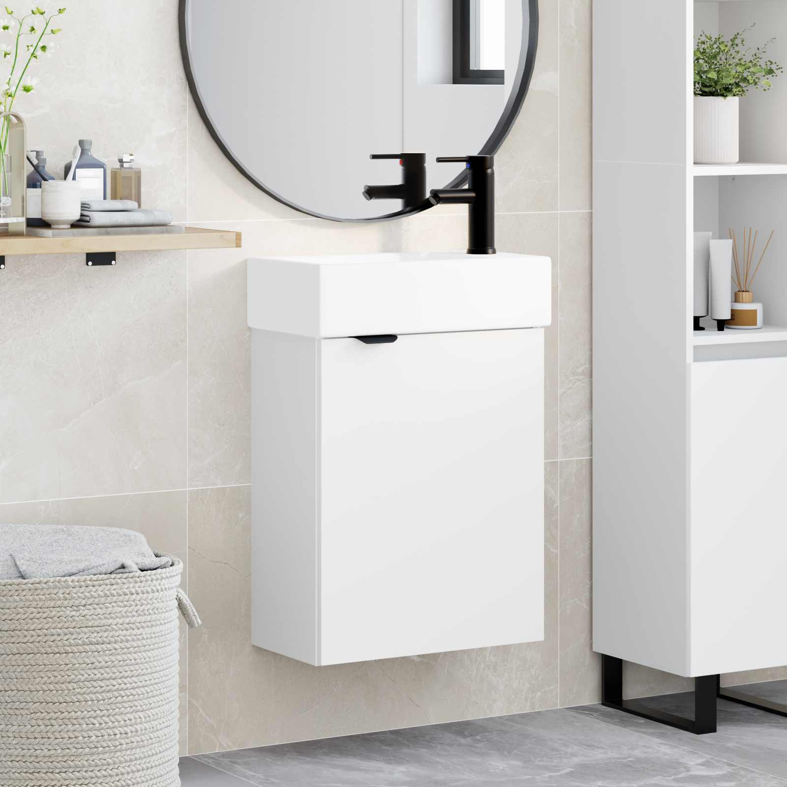vidaXL Badkamerkast met opslag Sonoma Eiken 45,5 x 22,5 x 84 cm