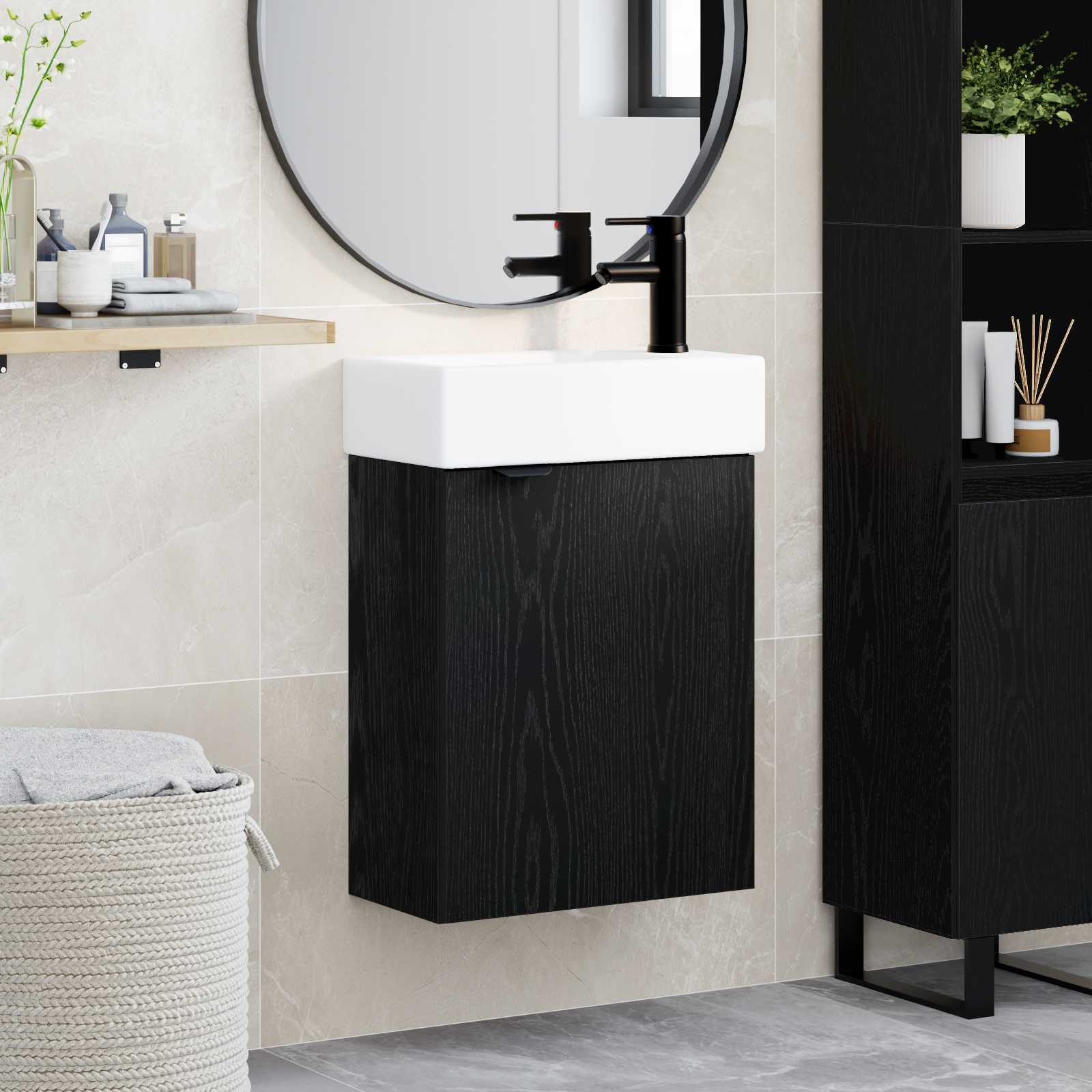 vidaXL Badkamerkast met opslag Sonoma Eiken 45,5 x 22,5 x 84 cm