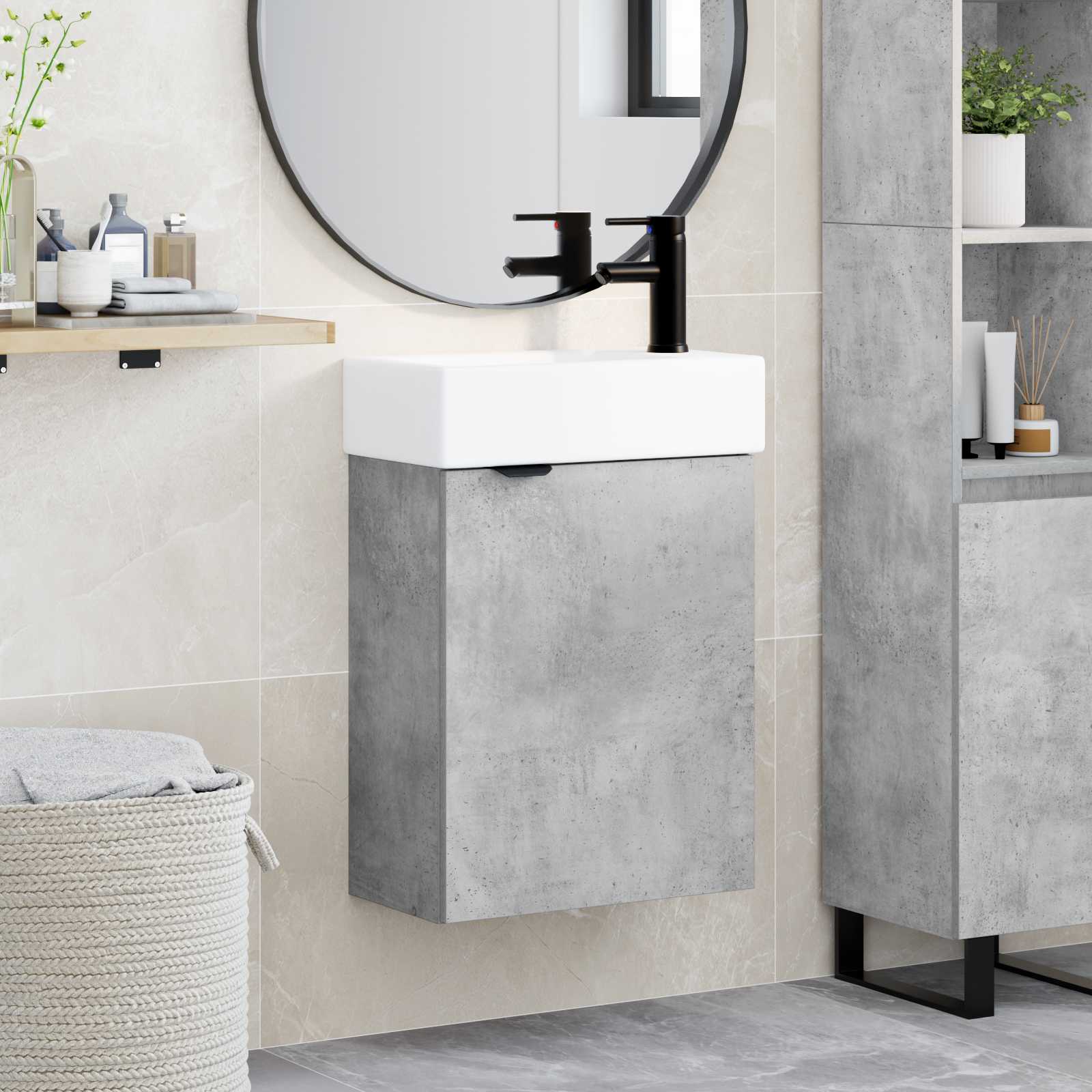 vidaXL Badkamerkast met opslag Sonoma Eiken 45,5 x 22,5 x 84 cm