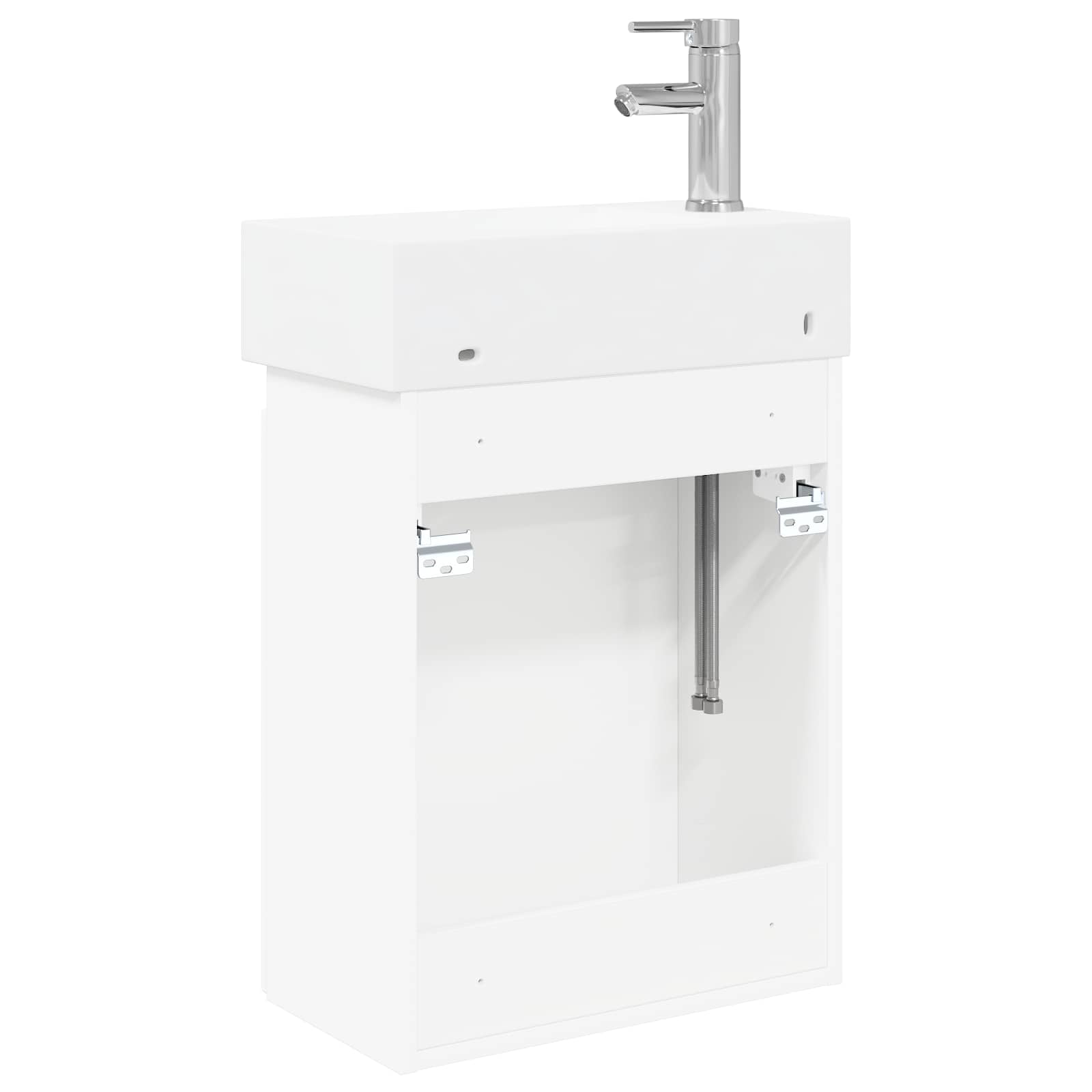 vidaXL Badkamermeubel met kraan Wit 45,5 x 22,5 x 84 cm