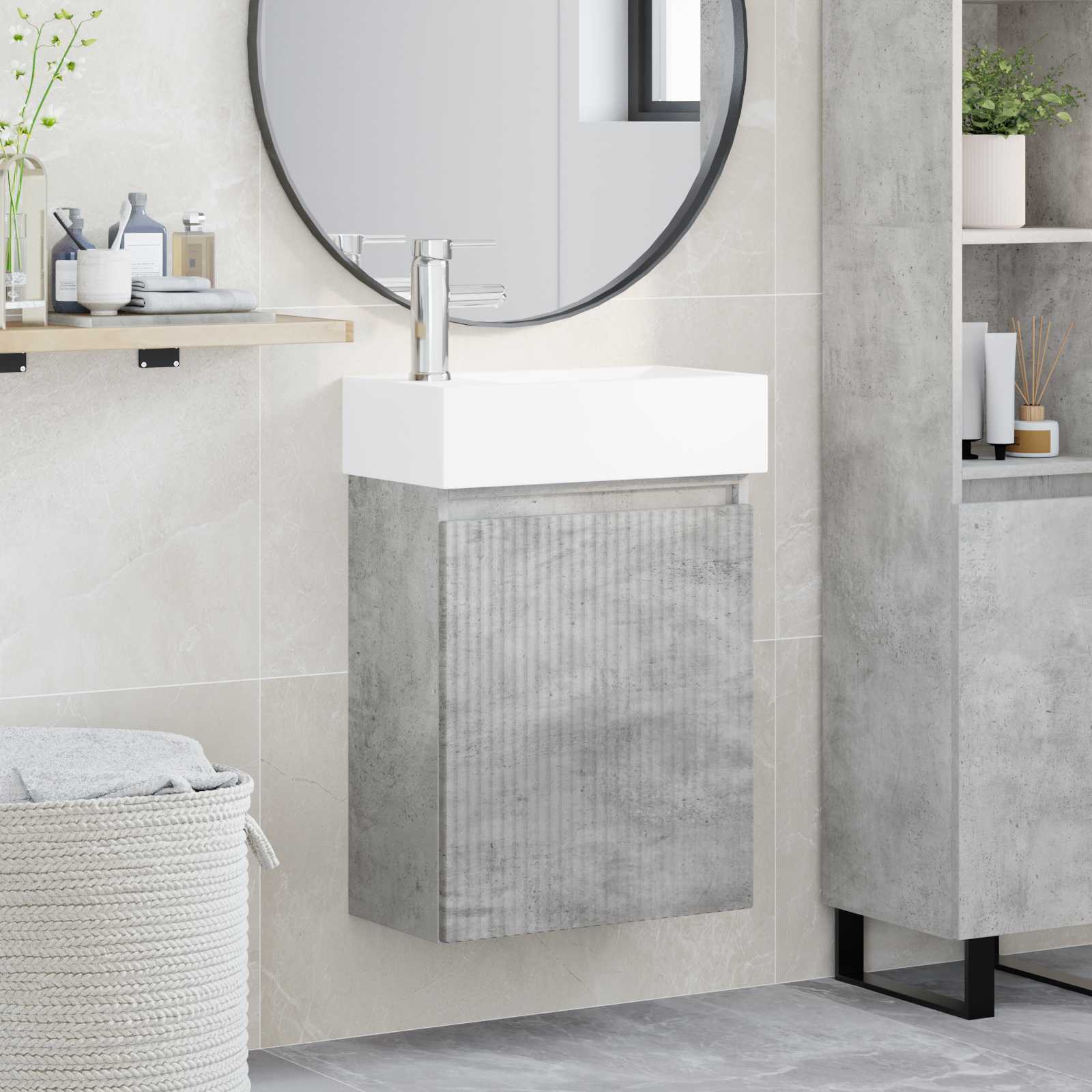 vidaXL Badkamermeubel met kraan Wit 45,5 x 22,5 x 84 cm