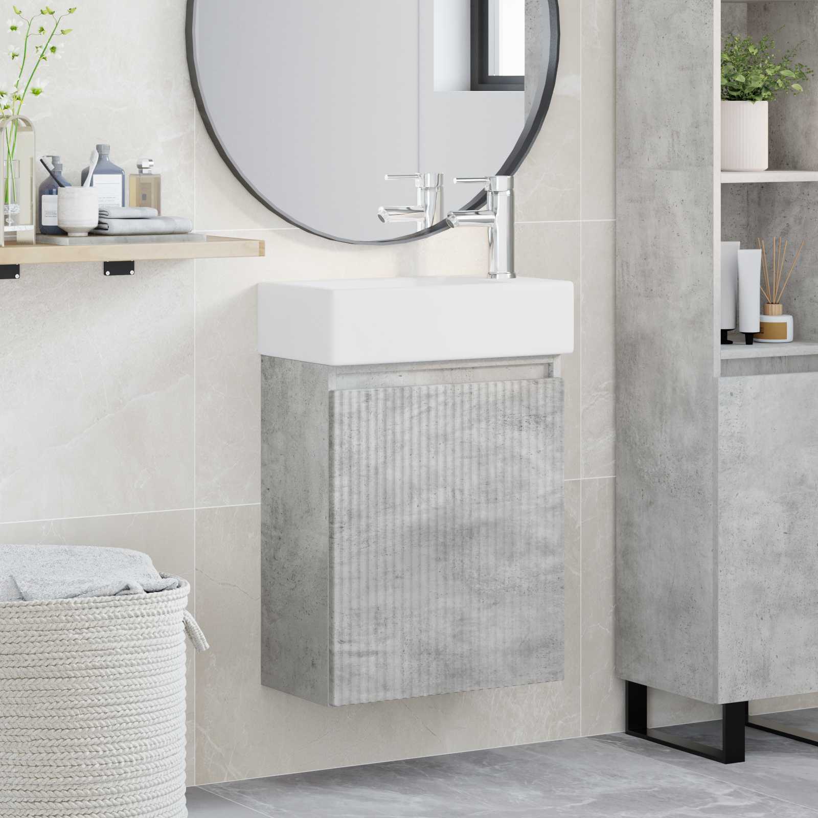 vidaXL Badkamermeubel met kraan Wit 45,5 x 22,5 x 84 cm